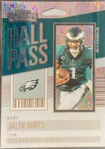 Jalen Hurts #5 Football Cards 2023 Panini Contenders Hall Pass