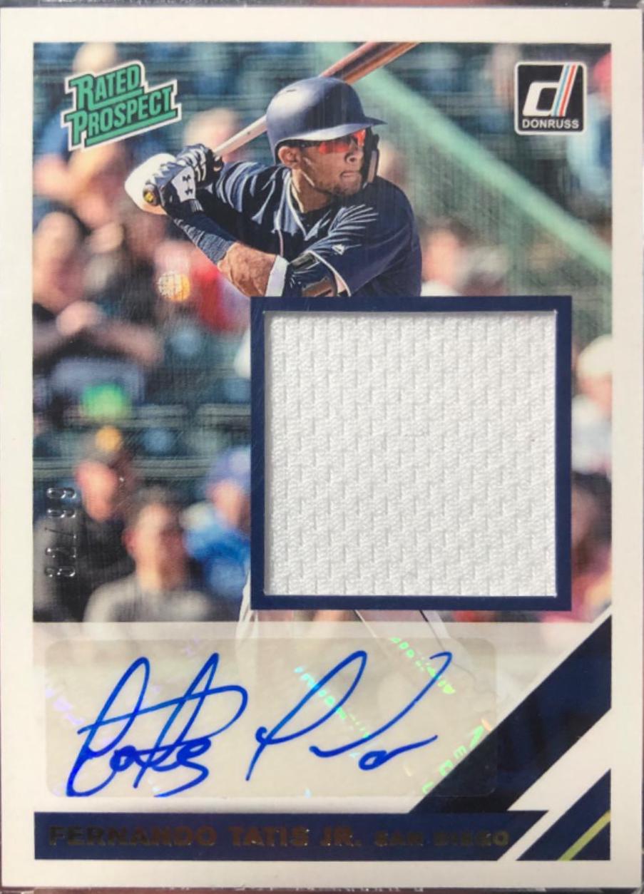 Fernando Tatis Jr #RPMS-FT Baseball Cards 2019 Panini Donruss Rated Prospect Material Signatures