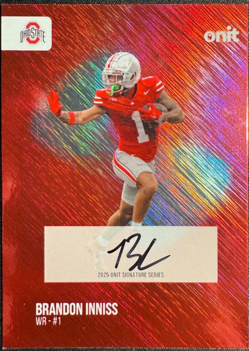 Brandon Inniss #S-2 2025 Onit Athlete Ohio State Buckeyes Signature Football