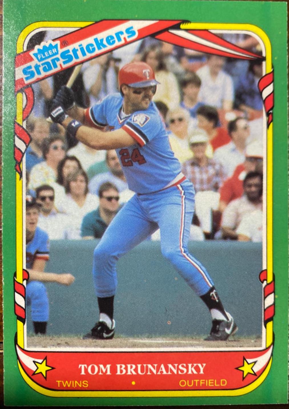 Tom Brunansky #17 Baseball Cards 1987 Fleer Star Stickers