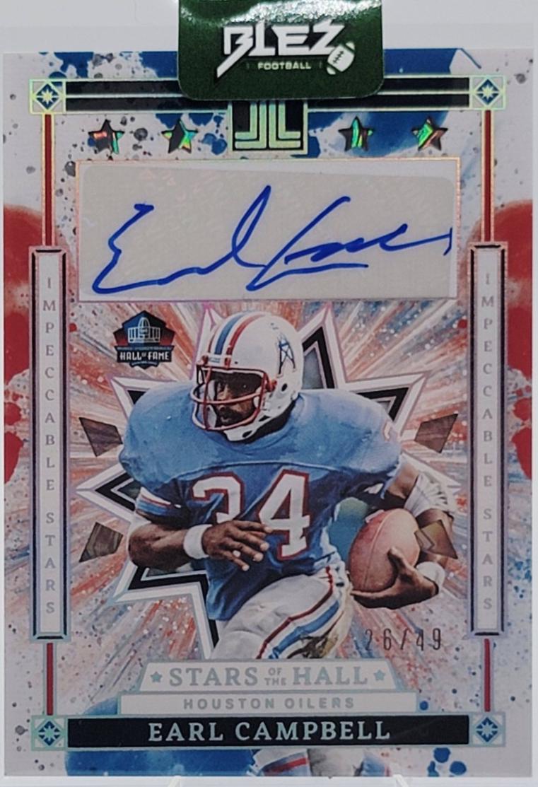 Earl Campbell #6 2025 Panini Impeccable Football Stars of the Hall Autographs