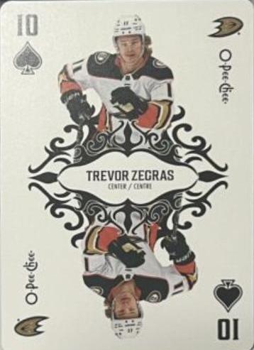 Trevor Zegras #10-SPADES Hockey Cards 2023 O-Pee-Chee Playing Cards