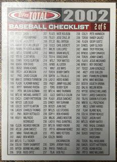 2002 Topps Total Checklist #2 of 6