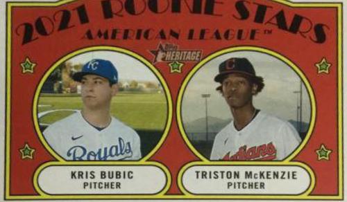 Kris Bubic, Triston McKenzie #375 Baseball Cards 2021 Topps Heritage