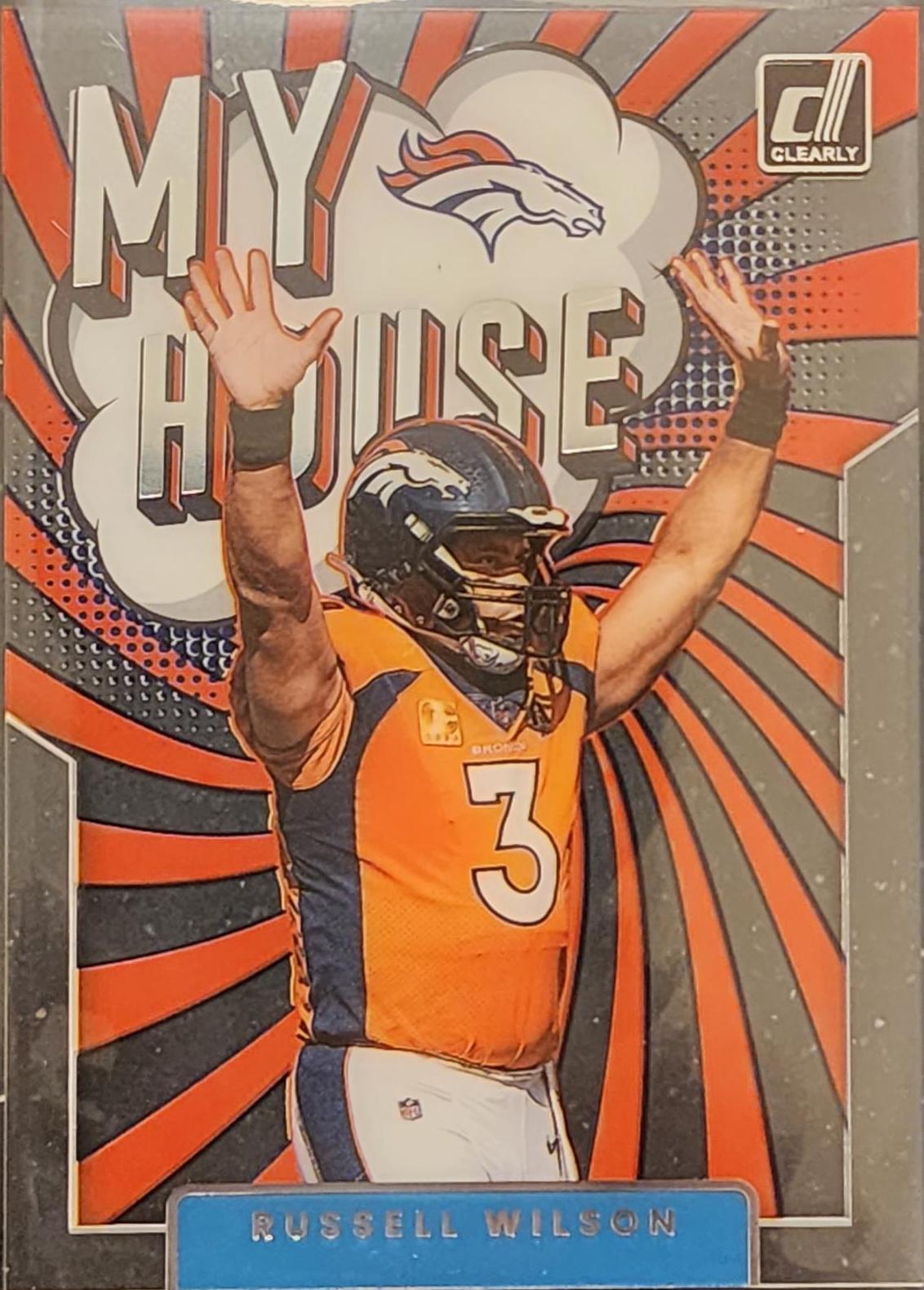 Russell Wilson #MH-6 Football Cards 2022 Panini Clearly Donruss My House