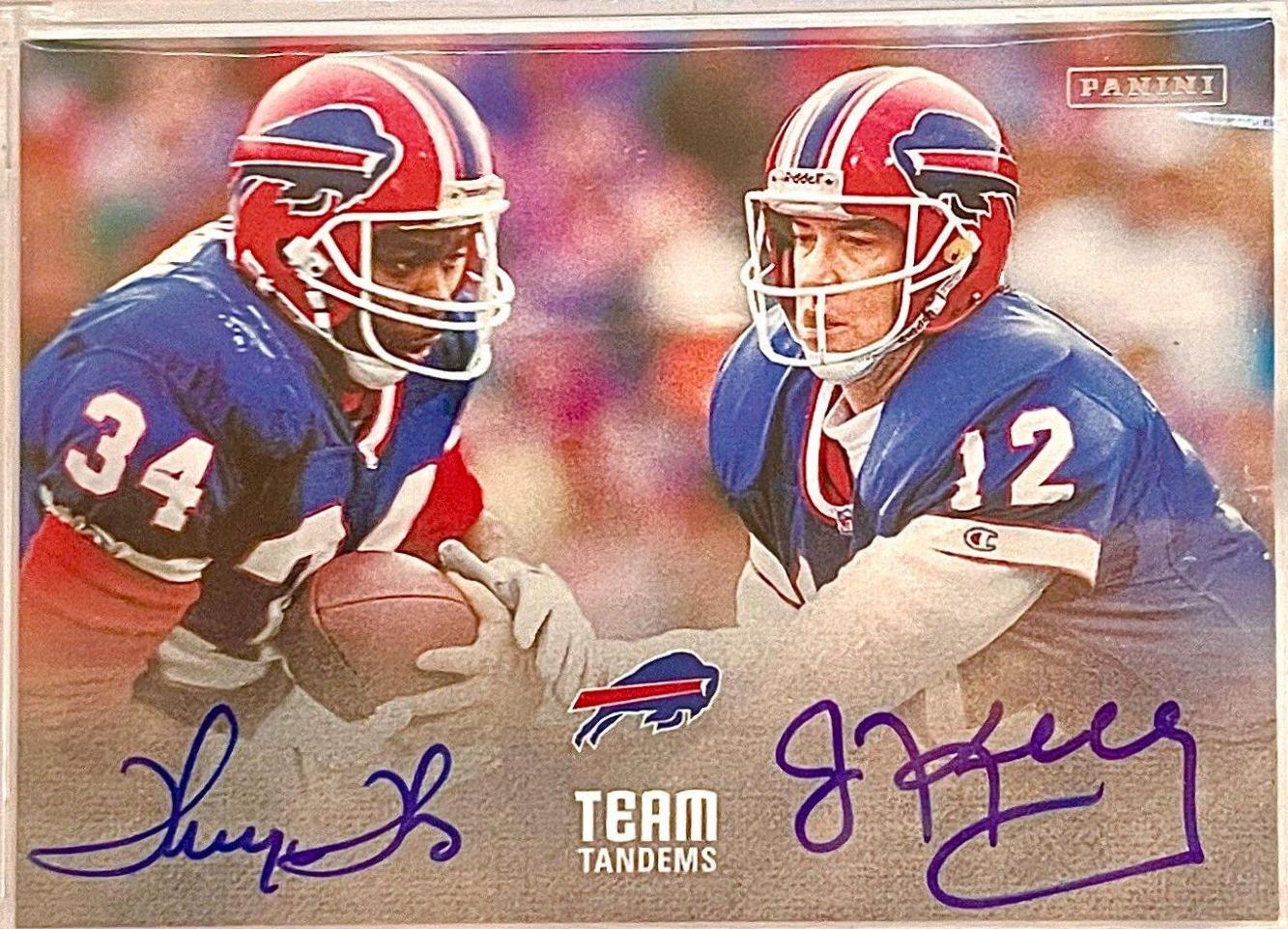 Thurman Thomas, Jim Kelly #TT-TK Football Cards 2022 Panini Certified Team Tandems Autographs