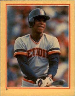 Lou Whitaker #13 Baseball Cards 1984 Fleer Stickers