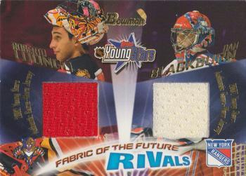Roberto Luongo, Dan Blackburn #FFR1 Hockey Cards 2001 Bowman Young Stars Fabric of the Future Rivals