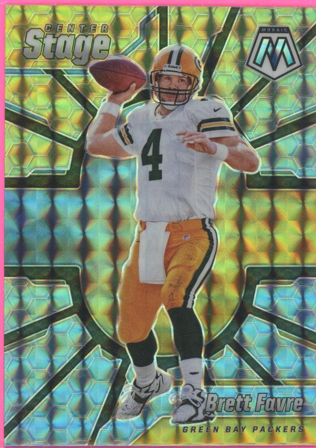 Brett Favre #CS14 Football Cards 2020 Panini Mosaic Center Stage