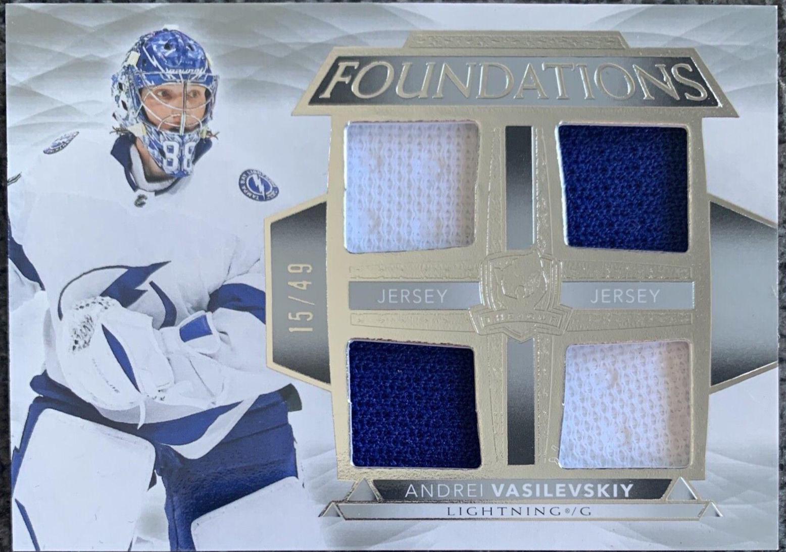 Andrei Vasilevskiy #F-AV Hockey Cards 2021 Upper Deck The Cup Foundations Quad Jersey