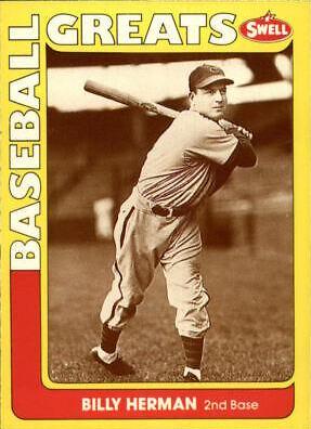 Billy Herman #39 Baseball Cards 1991 Swell Greats