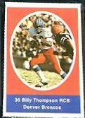 Billy Thompson Football Cards 1972 Sunoco Stamps