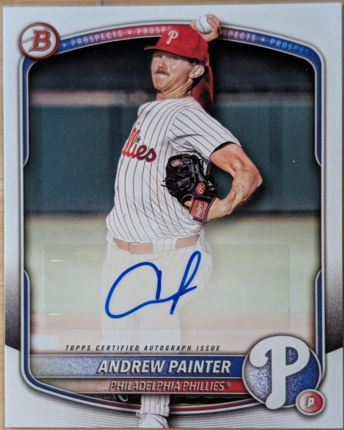 Andrew Painter #BPA-AP Baseball Cards 2025 Bowman Paper Prospects Autograph