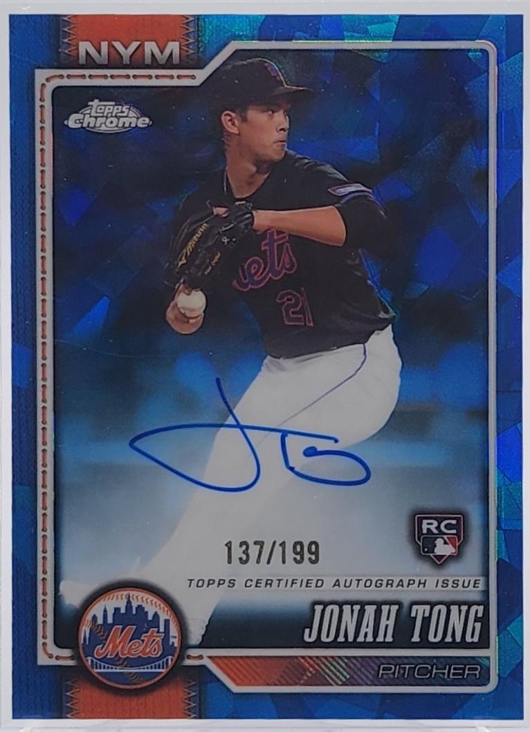 Jonah Tong #RA-JTO 2026 Topps Chrome Sapphire Autograph Baseball