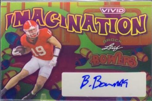 Brock Bowers #VI-BB2 Football Cards 2023 Leaf Vivid Autographs Imagination