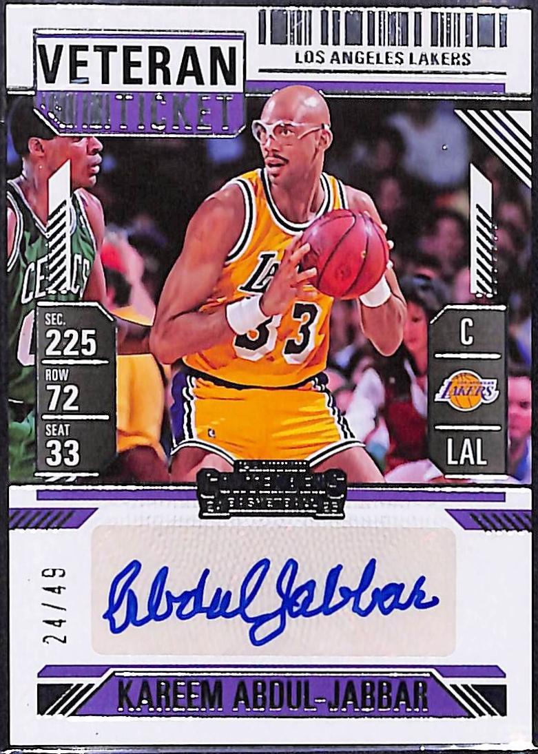 Kareem Abdul-Jabbar #30 2024 Panini Silhouette Veteran Season Ticket Basketball