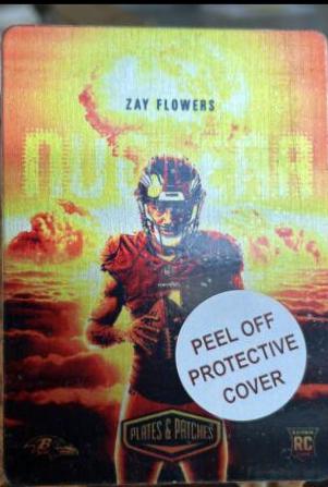 Zay Flowers #NC-11 Football Cards 2023 Panini Plates and Patches Nuclear