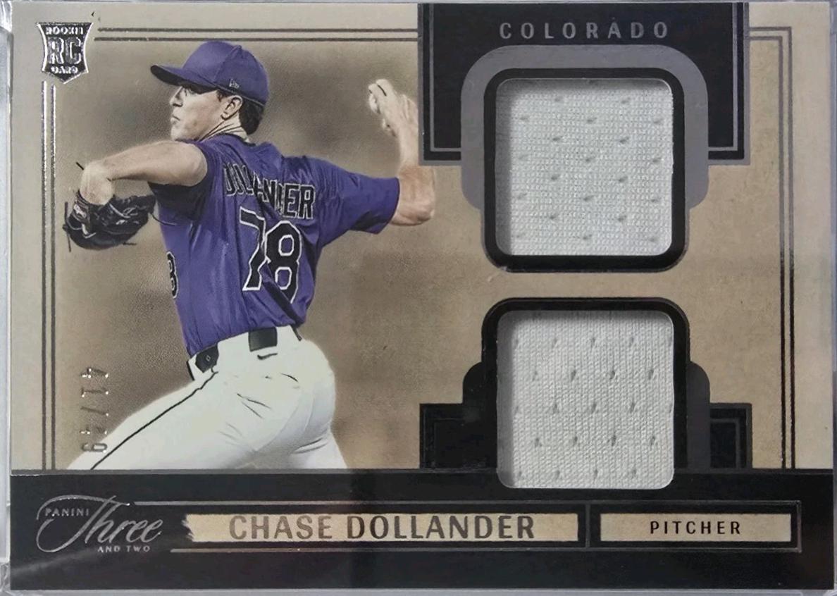 Chase Dollander #PDJ-CD 2025 Panini Three And Two Prospect Dual Jersey Baseball
