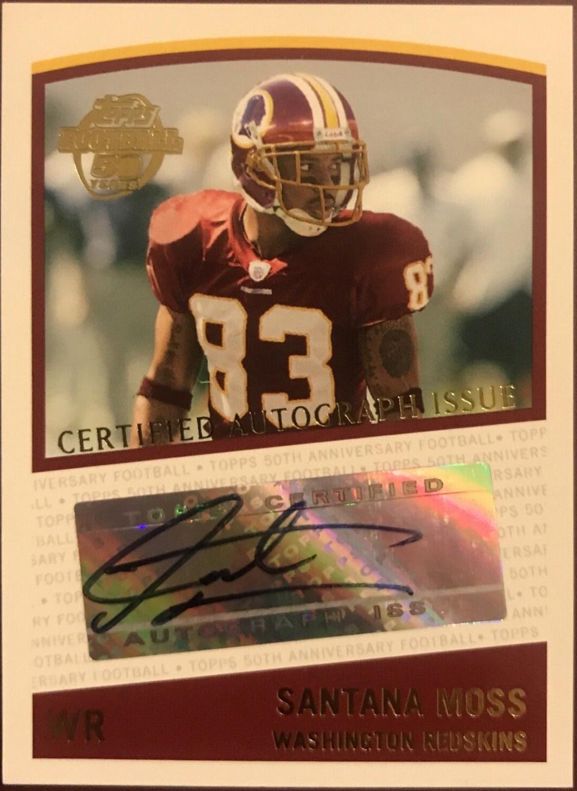 Santana Moss #T-SM Football Cards 2005 Topps Certified Autograph