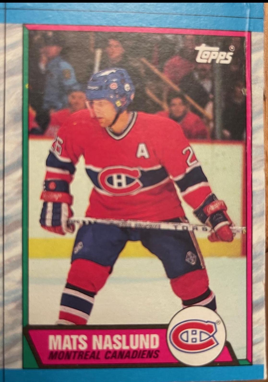 Mats Naslund #H Hockey Cards 1989 Topps Box Bottoms Hand Cut