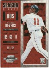 Rafael Devers [Ruby Wave ] #7 Baseball Cards 2018 Panini Chronicles Contenders Optic Prices