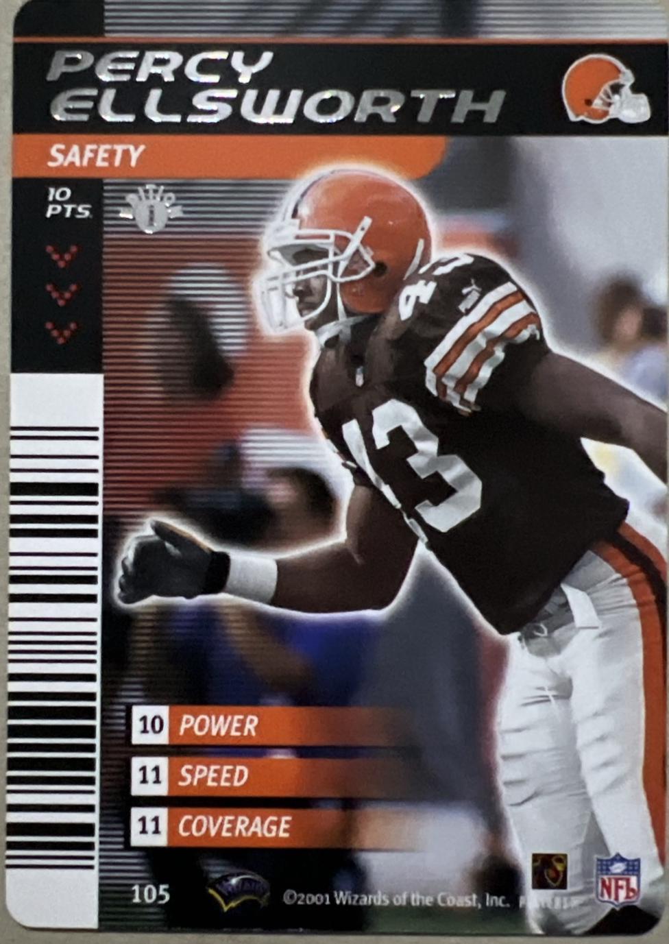 Percy Ellsworth #105 2001 NFL Showdown