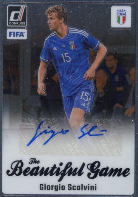 Giorgio Scalvini #5 Soccer Cards 2023 Panini Donruss Beautiful Game Autograph
