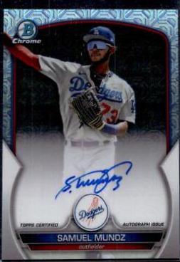 Samuel Munoz #BCMA-SM Baseball Cards 2023 Bowman Chrome Prospect Mega Box Autographs