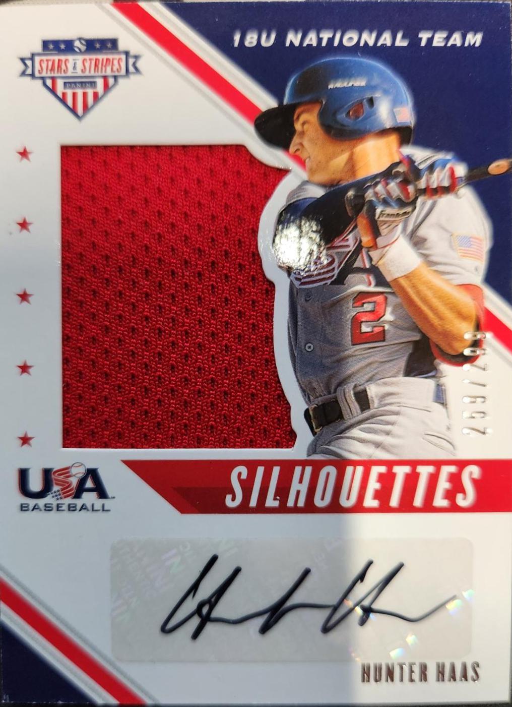Hunter Haas #USZJ-HH Baseball Cards 2020 Panini Stars & Stripes USA Silhouettes Signature Jerseys
