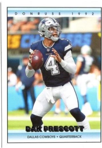 Dak Prescott #5 Football Cards 2022 Panini Donruss Retro 1992