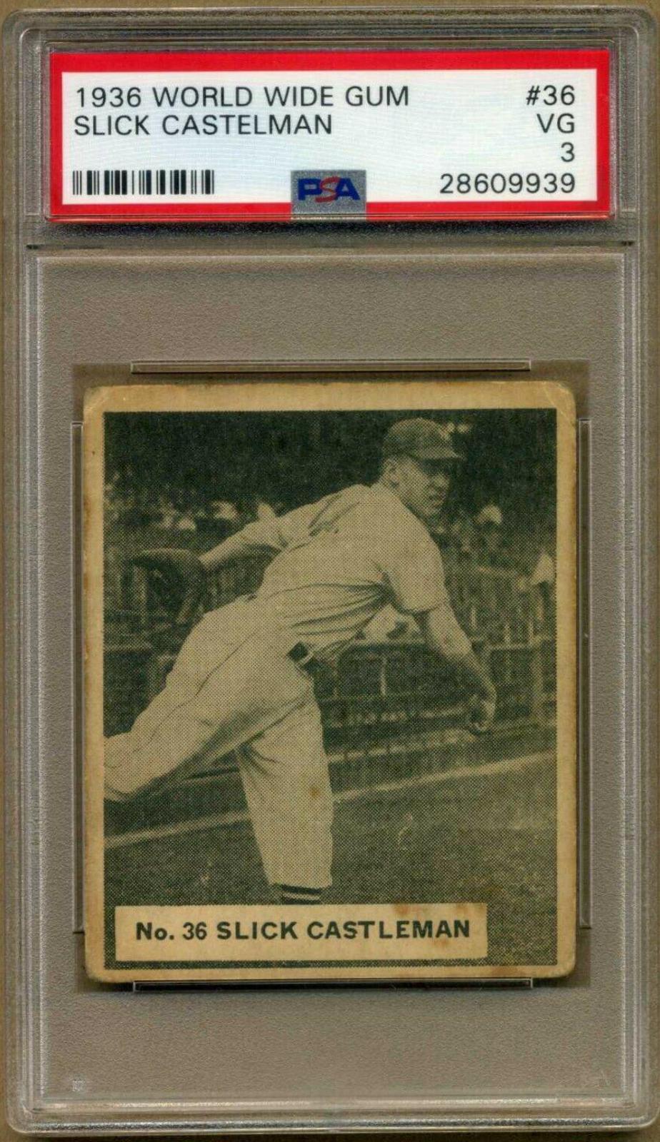 Slick Castleman #36 Baseball Cards 1936 World Wide Gum