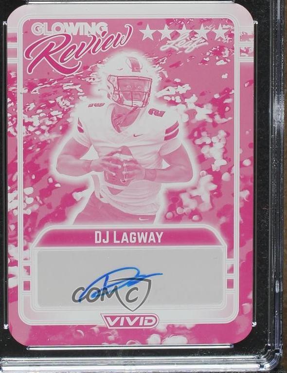 DJ Lagway #GR-DJL 2024 Leaf Vivid Glowing Review Autograph Football