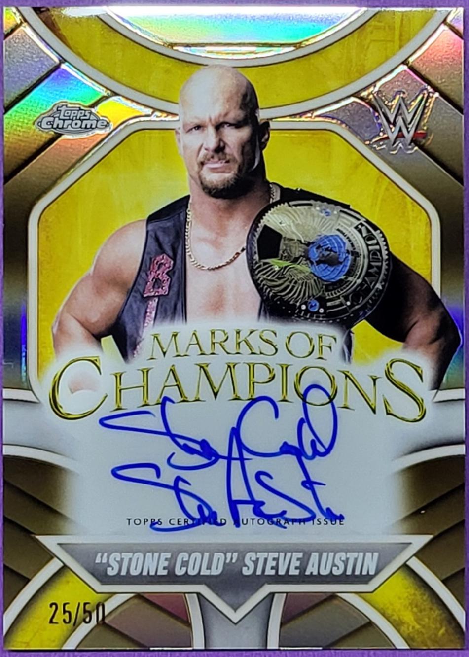 Stone Cold Steve Austin [Gold Refractor] #MOC-SA Prices | 2025