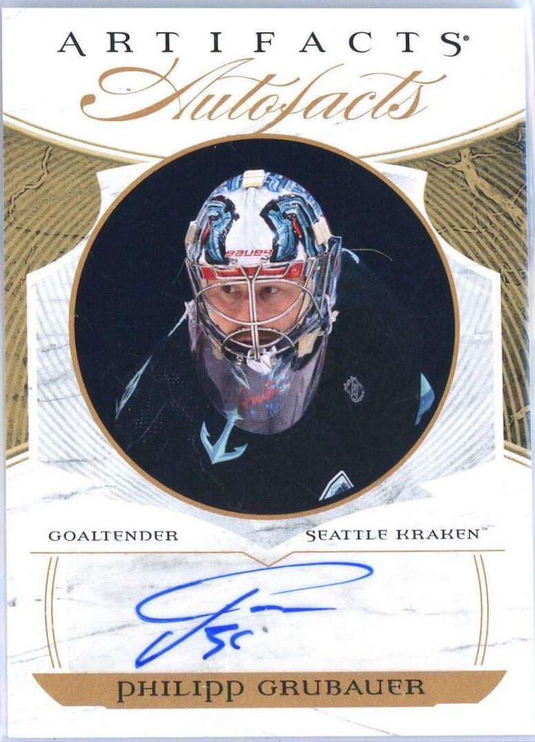 Philipp Grubauer #AF-PG Hockey Cards 2022 Upper Deck Artifacts Auto Facts