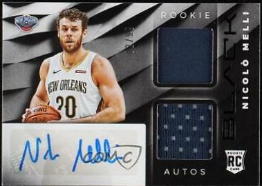 Nicolo Melli Basketball Cards 2019 Panini Black Rookie Memorabilia Autographs