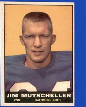 Jim Mutscheller #5 Football Cards 1961 Topps