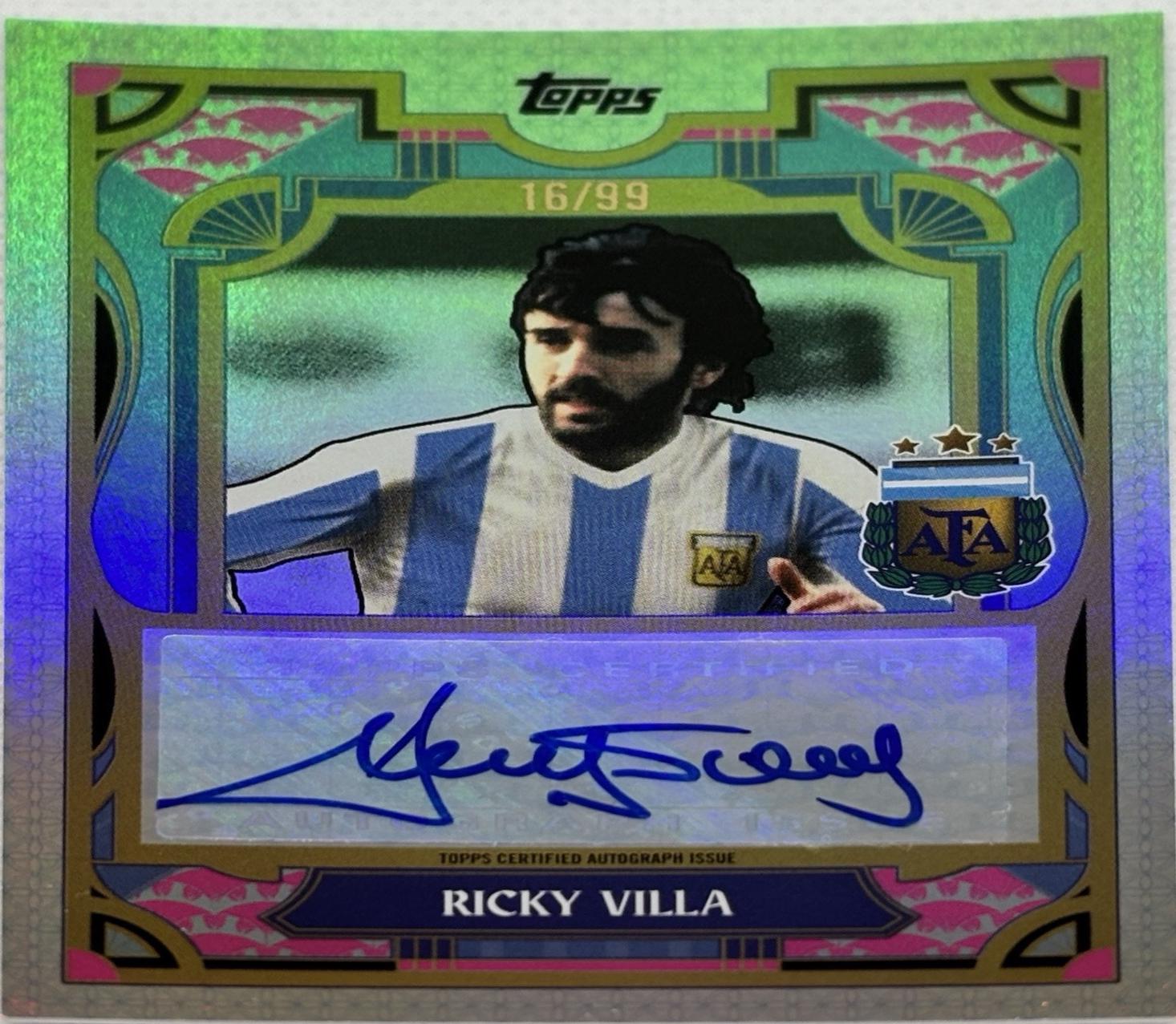 Ricky Villa #AT-RV Soccer Cards 2024 Topps Argentina Team Set Tango Autograph