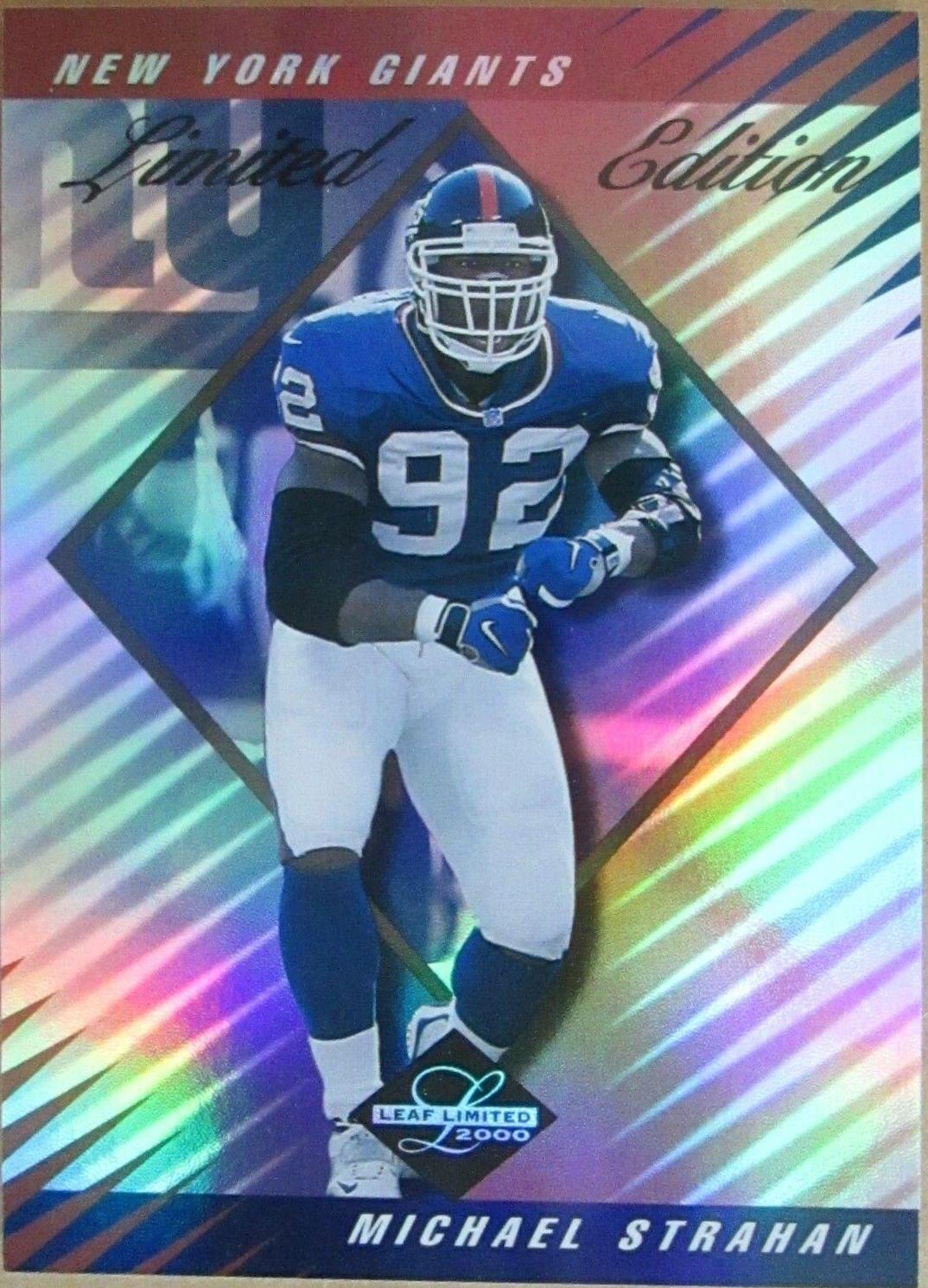 Michael Strahan #8 Football Cards 2000 Leaf Limited