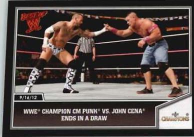 WWE Champion CM Punk vs. John Cena Ends in a Draw #51 Wrestling Cards 2013 Topps Best of WWE