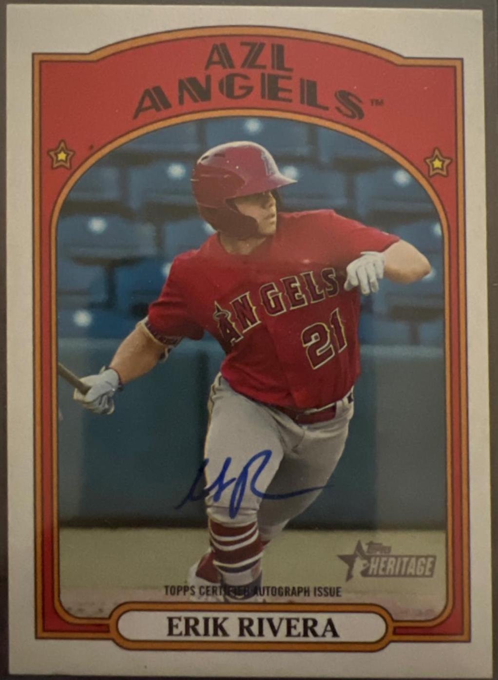 Erik Rivera #ROA-ERI Baseball Cards 2021 Topps Heritage Real One Autographs