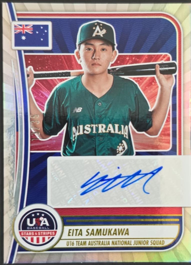 Eita Samukawa #AUS-ES 2025 Panini Stars & Stripes Baseball Australia U-16 National Team Signatures