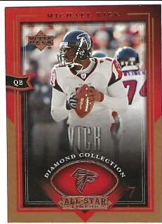 Michael Vick #1 Football Cards 2004 Upper Deck Diamond Collection All Star Lineup