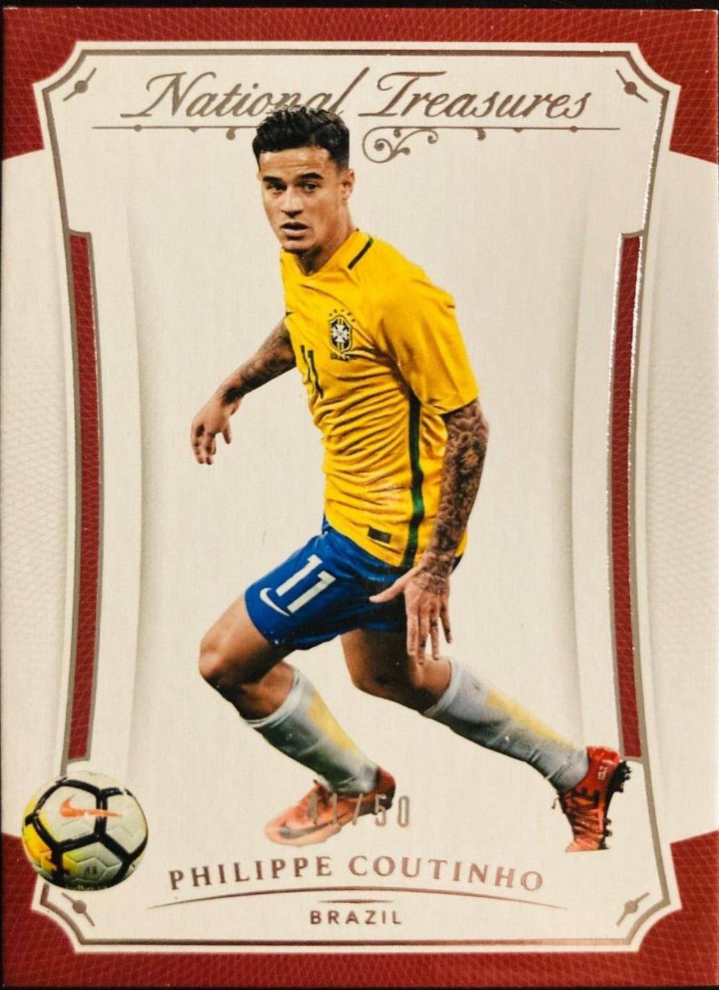 Philippe Coutinho #38 Soccer Cards 2018 Panini National Treasures