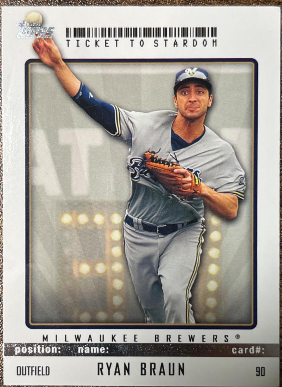 Ryan Braun #90 Baseball Cards 2009 Topps Ticket to Stardom
