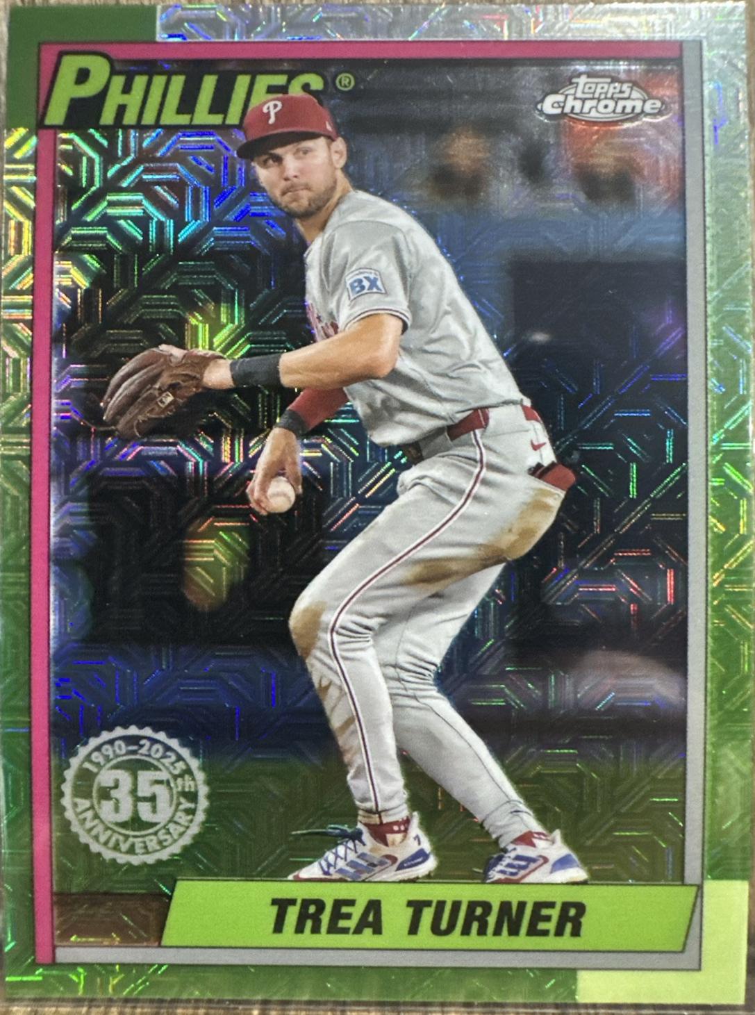 Trea Turner #T90C-39 Baseball Cards 2025 Topps 1990 Chrome