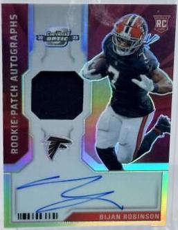 Bijan Robinson #3 Football Cards 2023 Panini Contenders Optic Rookie Patch Autographs