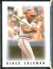 1986 Topps Mini League Leaders Vince Coleman #60 card