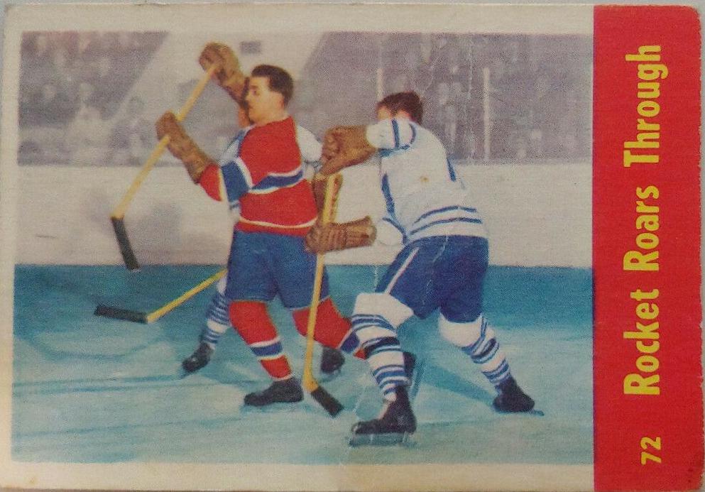 Rocket Roars Through #72 Hockey Cards 1955 Parkhurst Quaker Oats
