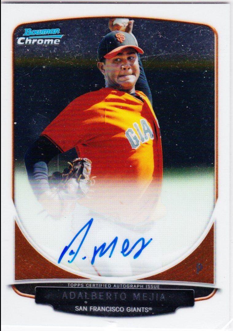 Adalberto Mejia #BCAAM Baseball Cards 2013 Bowman Chrome Prospect Autograph