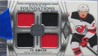Ty Smith #F-SM Hockey Cards 2020 Upper Deck The Cup Foundations Quad Jersey